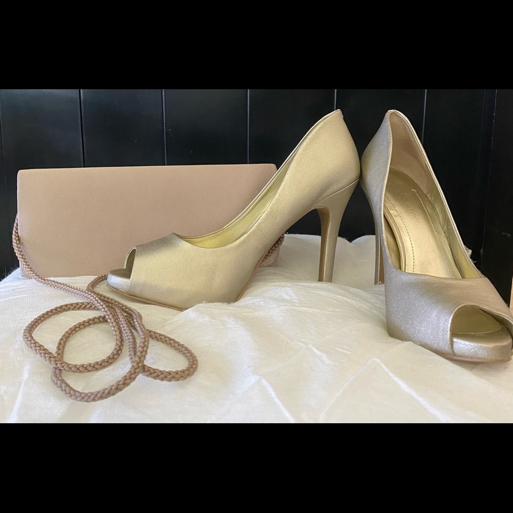 Gold shoes and cocktails purse